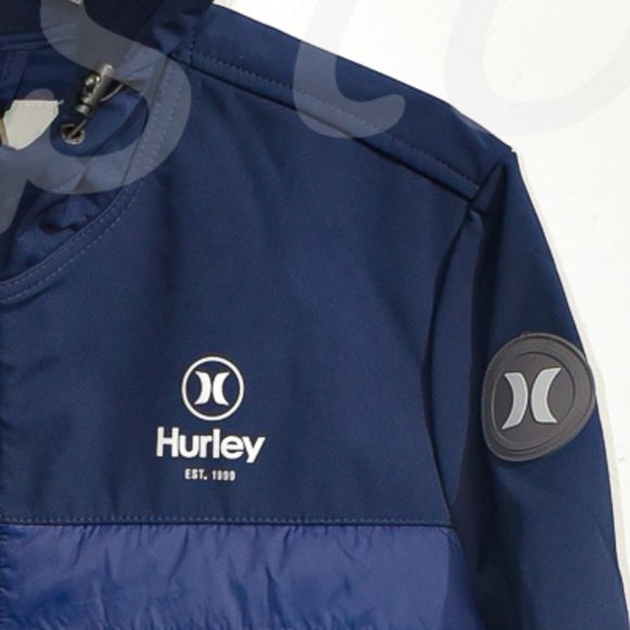 Blue NWT Hurley Men's Wind Resistant 3 Layer Fabric Jacket - Picture 7 of 7